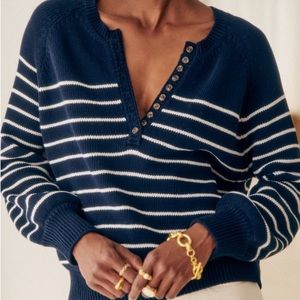 Sezane Leontine Jumper Navy/Ecru
